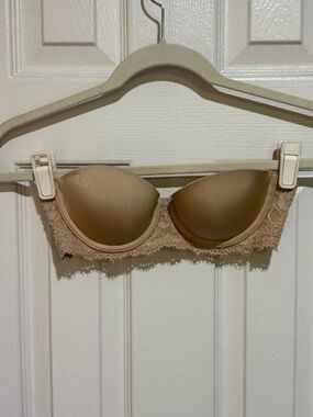 aerie Nude Lace-Trim Strapless Bandeau Bra 32b